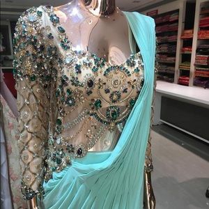 Teal Saree Gown